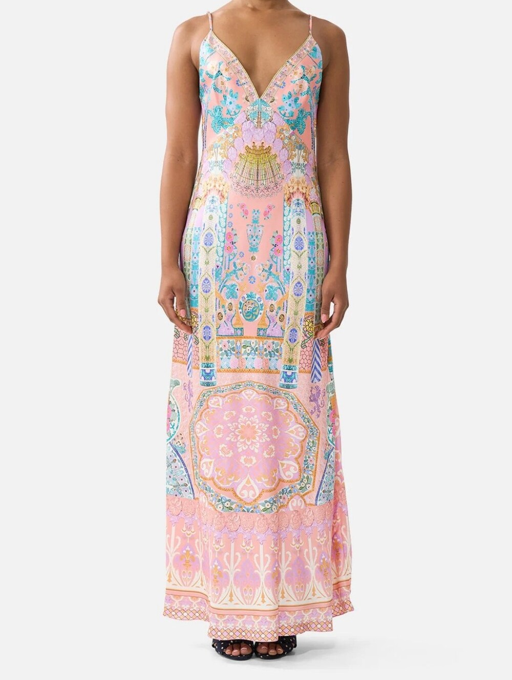 CAMILLA Printed silk-satin maxi dress - Picture 4 of 14